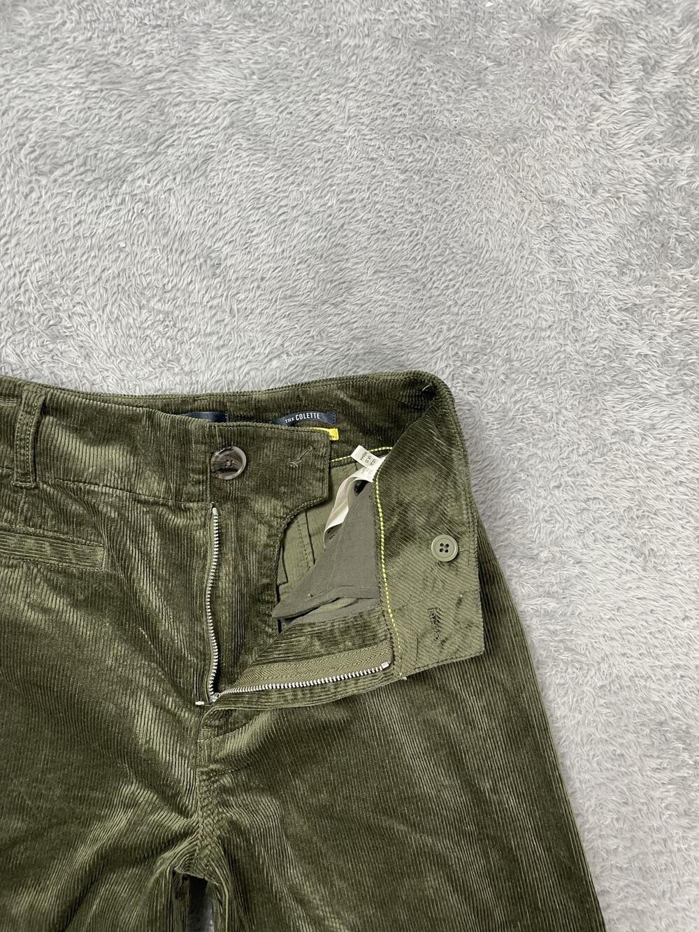 Maeve Anthropologie Pants Womens 25 Brown/Green Corduroy Straight Leg Chino - Picture 8 of 13